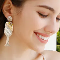 Just Lil Things Beaded Contemporary Drop Earrings-16