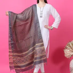 LOOM LEGACY Ethnic Motifs Printed Dupatta-4