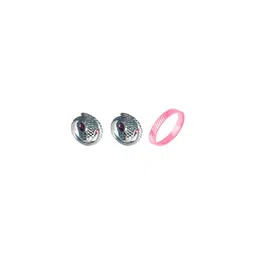 Dynamic Retail Global Set of 3 Ring for Men, Silver-Pink Alloy Ring ()-46