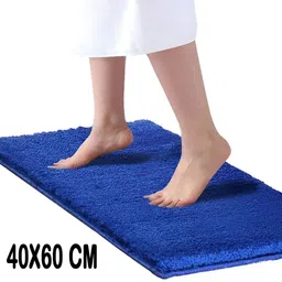 GBL COLLECTION Blue Cotton Water Resistant Floor Mat-image-91