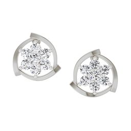 Sparkles Lab Grown Diamond 1.11 Carat Round Flower Stud Earrings for Women-image-61