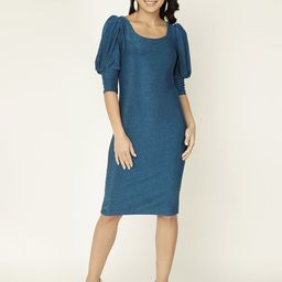 DressBerry Women Puff Sleeve Sheath Dress-image-45