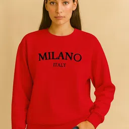 KASHIAN Typography Printed Round Neck Pullover Sweatshirt-picture-43