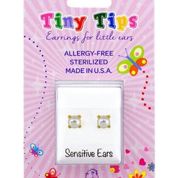 STUDEX kids Stainless Steel 24K Pure Gold Plated Pearls Beaded Bezel Circular Shaped Studs-9