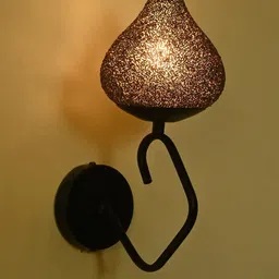 1ST TIME Black & Black Textured Glass Cylinder Shaped Wall Lamp-picture-0