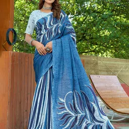 Panzora Floral Designer Bagru Pure Cotton Saree-picture-19