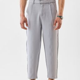 Snitch Men Grey Mid-Rise Regular Fit Trouser-picture-1