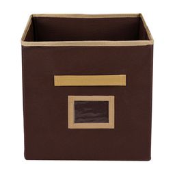 Kuber Industries Brown & Beige Regular Square Storage Box Organiser-82