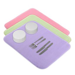 Kuber Industries 3-Pcs Pink & Purple Non Slip Dish Drying Mats-24