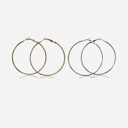 Grace Collections Women Big Round Pack Of 2 Hoop Earrings-image-79