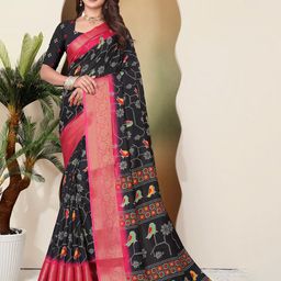 SUPERLAXMI Ethnic Motifs Silk Blend Saree-16