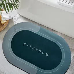 Sittella Green & Grey Colourblocked Anti-Skid & Water Absorbent Rubber Bath Rugs-picture-4