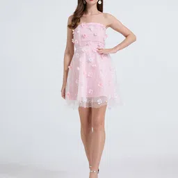 JC Collection Women Floral Embellished Strapless Fit & Flare Dress-image-86