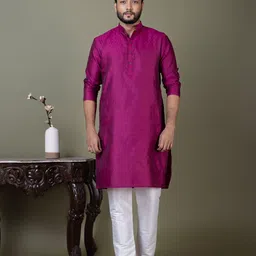 DEVOILER Men Jacquard Kurta-image-48