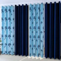 AADI TRADERS Navy Blue Set of 4 Window Curtain-picture-30