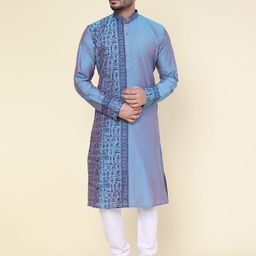 W & G Men Printed Regular Kurta with Churidar-33