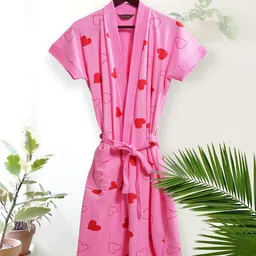 HotGown Women Printed Bath Robe With Belt-image-94