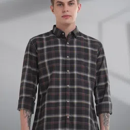 TURMS Anti Stain Anti Odor Water Repellent Cotton Checked Shirt-image-86