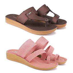 BERSACHE Women Pack Of 2 One Toe Flats-image-5
