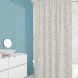 ArtzFolio White & Brown Abstract Printed Waterproof Shower Curtain-10