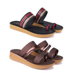 BERSACHE Pack Of 2 Open Toe Flats-7