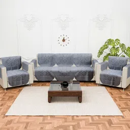Aura Grey Cotton Sofa Cover-image-44