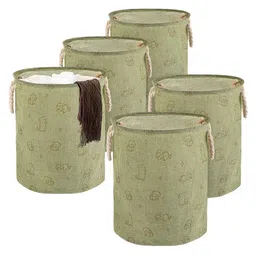Kuber Industries Green Set of 5 Regular Multi-Utility Organisers-17