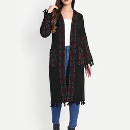 HAUTEMODA Women Printed Longline Shrug-picture-14