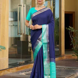 HERE&NOW Woven Design Zari Pure Crepe Banarasi Saree-34