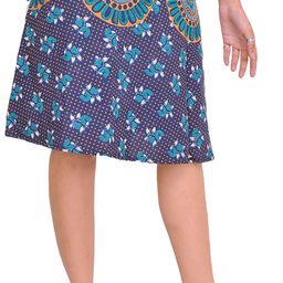 Exotic India Printed Pure Cotton Wrap Knee Length Skirts-image-86