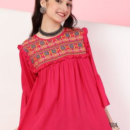 Miss & Chief Floral Embroidered Bell Sleeve Top-picture-52