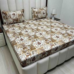 Pure Decor Passion Fur White Ethnic Motifs Cotton 230 TC Queen Bedsheet Set-2.28m X 2.54m-image-23