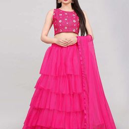 DIVASTRI Printed Semi-Stitched Lehenga & Unstitched Blouse With Dupatta-21