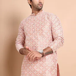 Anouk Men Ethnic Motifs Embroidered Regular Chikankari Kurta with Pyjamas-picture-29