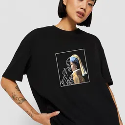 Stitchmeashirt Graphic Printed Drop-Shoulder Sleeves Oversized Cotton T-shirt-picture-37
