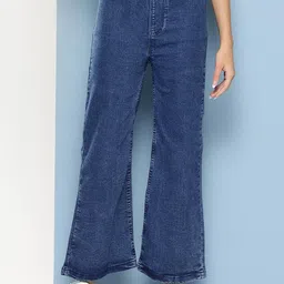 HERE&NOW Girls Comfort Straight Fit High-Rise Low Distress Stretchable Jeans-picture-40
