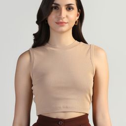 FLY STITCH Women Ribbed Tank Crop Top-image-87