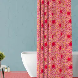 ArtzFolio Red & Yellow Printed Waterproof Shower Curtain-image-11