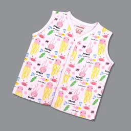 Born Babies Infants Pack Of 3 Printed Cotton Sleeveless Front Open Jhabla Vests CBPSB image 4