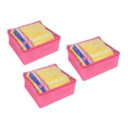 prettykrafts Pink & Transparent 3 Pieces Drawer Organisers-6
