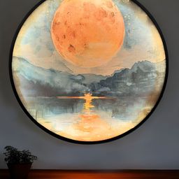 Art Street Green & Orange Synthetic Wood Other Wall Paintings-image-29