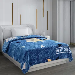 Monte Carlo Blue & Yellow Cartoon Characters Mild Winter 600 GSM Single Bed Blanket-image-34