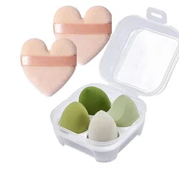 Gonegal Set Of 6 Pcs Soft Blending Sponge & Big Heart Puff-14