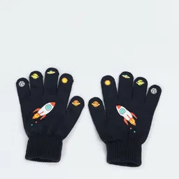 max Girls Patterned Acrylic Winter Gloves-35
