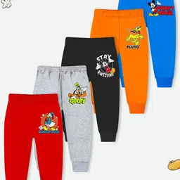 Disney By Miss and Chief Boys Pack Of 5 Printed Cotton Joggers-image-15