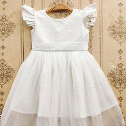 Tejam Girls White Dresses-image-93