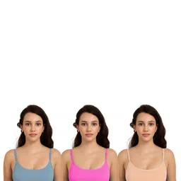 Women Cotton Blue,Pink,Brown Non Padded Non-Wired Lingerie Bra Sport wear Gym Crop Tank Top-image-101