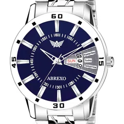 Abrexo Men Dial & Stainless Steel Bracelet Style Straps Analogue Watch Abx1158-BL Silver-image-60
