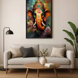 999Store Orange & Green 1 Piece Canvas Religious Wall Paintings-image-62