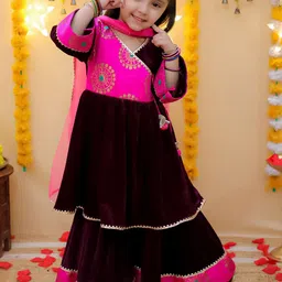 BownBee Girls Kurta with Sharara & Dupatta-picture-26